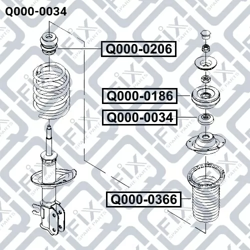 Подшипник опоры переднего амортизатора Q000-0034 Q-FIX