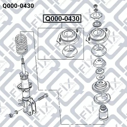 Опора переднего амортизатора Q000-0430 q-fix - фото №1