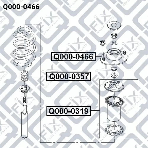 Опора переднего амортизатора (правая) Q000-0466 Q-FIX