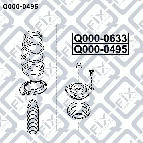 Опора переднего амортизатора (левая) Q000-0495 Q-FIX