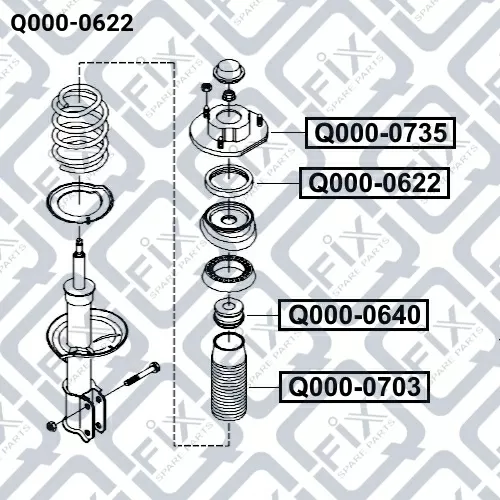 Подшипник опоры переднего амортизатора Q000-0622 Q-FIX