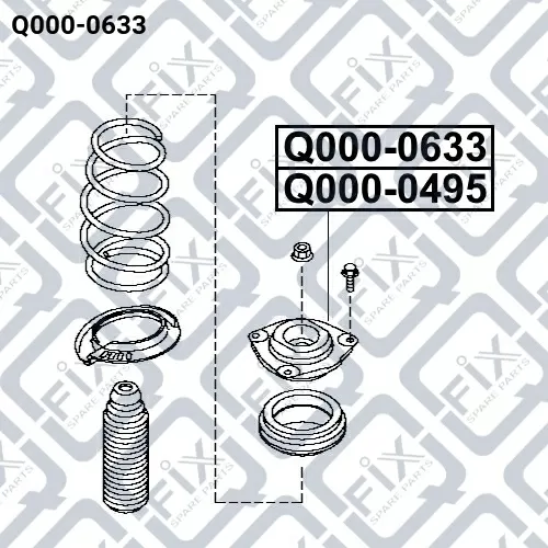 Опора переднего амортизатора (правая) Q000-0633 Q-FIX