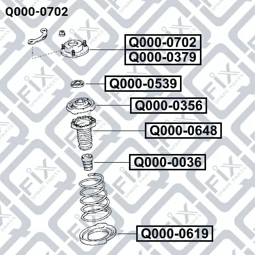 Опора переднего амортизатора (правая) Q000-0702 Q-FIX