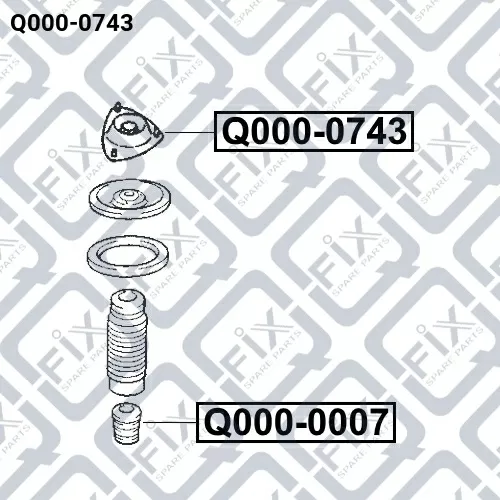 Опора переднего амортизатора Q000-0743 Q-FIX