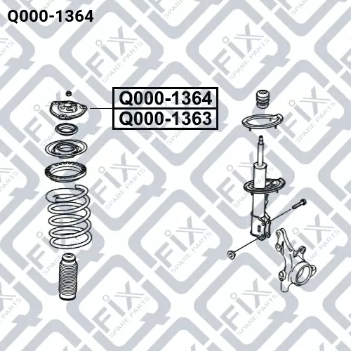 Опора переднего амортизатора (правая) Q000-1364 Q-FIX