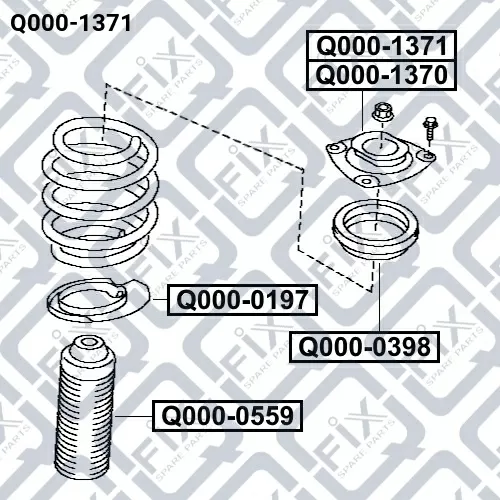 Опора переднего амортизатора (правая) Q000-1371 Q-FIX