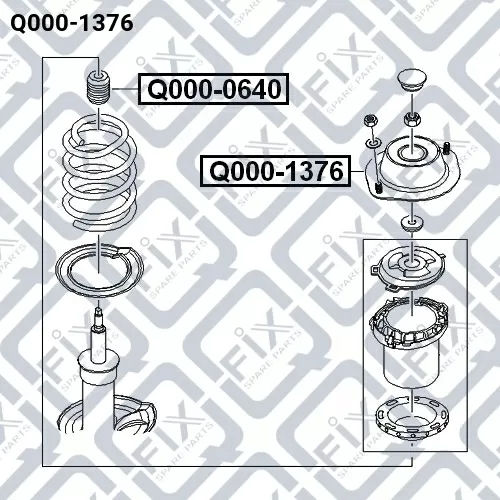Опора переднего амортизатора Q000-1376 q-fix - фото №1