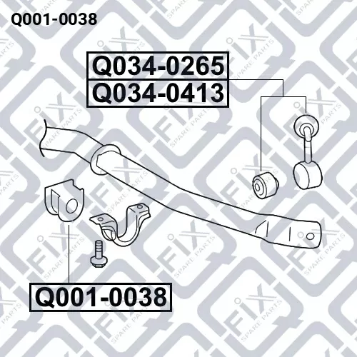 Втулка переднего стабилизатора Q001-0038 q-fix - фото №1