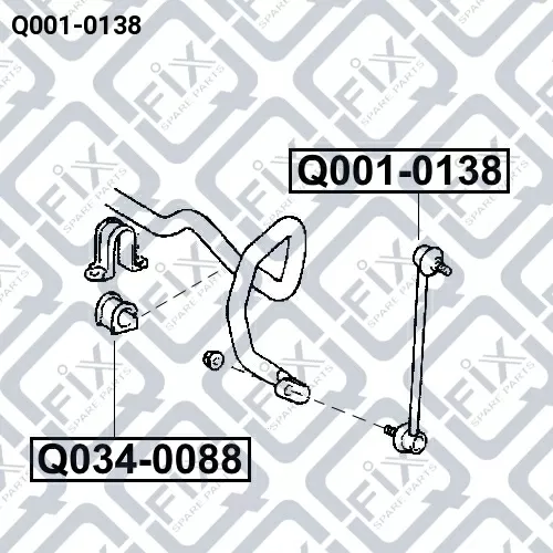 Втулка переднего стабилизатора Q001-0138 q-fix - фото №1