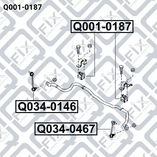 Втулка переднего стабилизатора Q001-0187 q-fix - фото №1