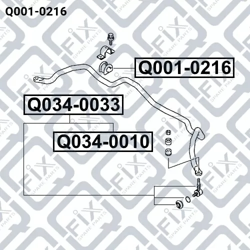 Втулка переднего стабилизатора Q001-0216 q-fix - фото №1