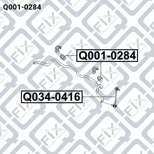 Втулка переднего стабилизатора Q001-0284 q-fix - фото №1