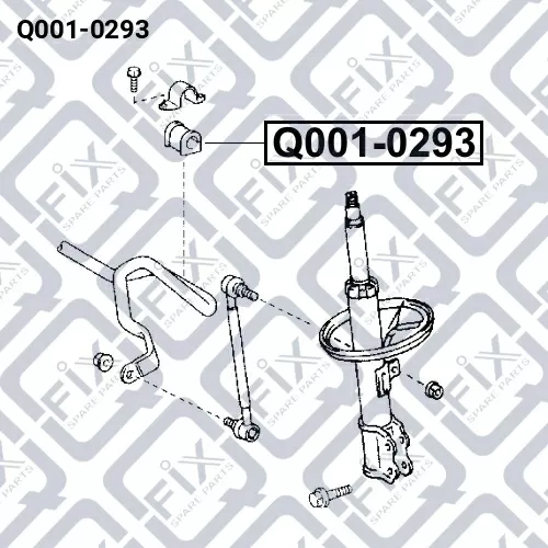 Втулка переднего стабилизатора Q001-0293 q-fix - фото №1