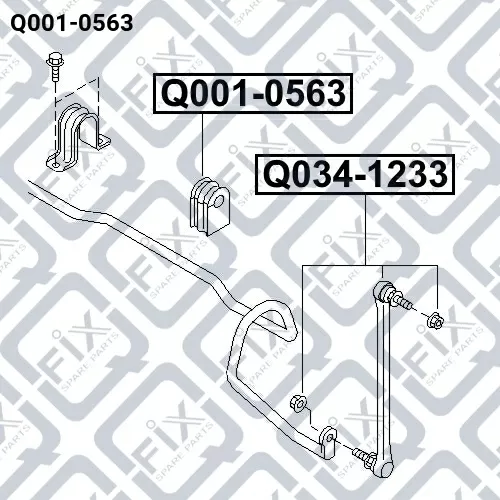 Втулка переднего стабилизатора Q001-0563 q-fix - фото №1