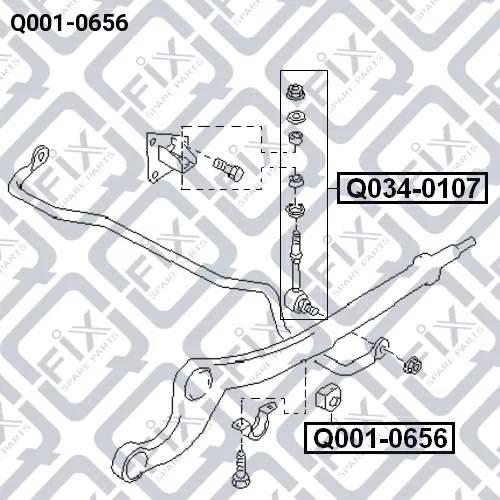 Втулка переднего стабилизатора Q001-0656 q-fix - фото №1