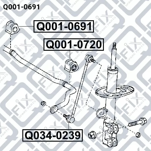 Втулка переднего стабилизатора правая Q001-0691 q-fix - фото №1