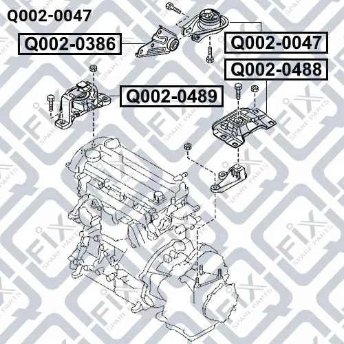 Подушка двигателя (задняя) Q002-0047 Q-FIX