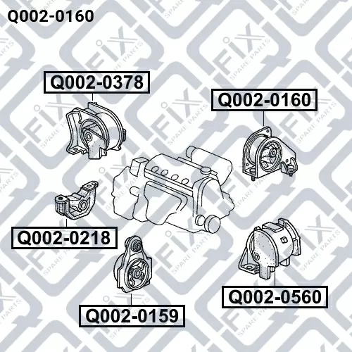 Подушка двигателя задняя акпп Q002-0160 q-fix - фото №1