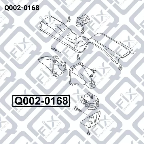 Подушка двигателя передняя (гидравлическая) Q002-0168 q-fix - фото №1