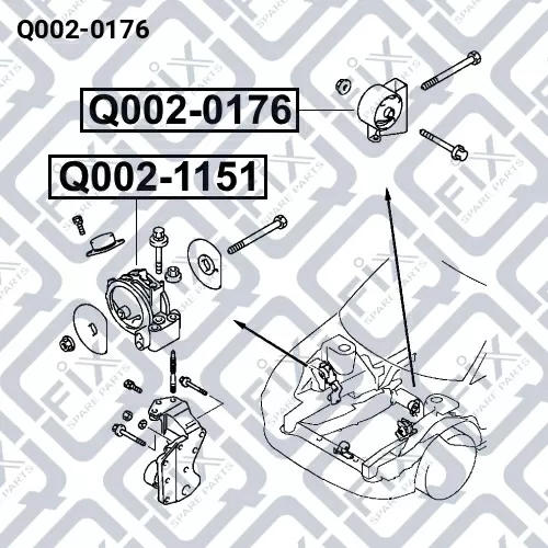 Подушка двигателя задняя Q002-0176 q-fix - фото №1