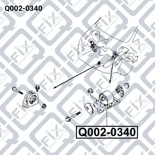 Подушка двигателя левая (гидравлическая) Q002-0340 q-fix - фото №1