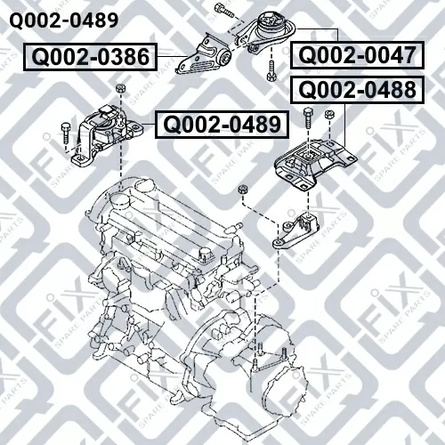 Подушка двигателя правая (гидравлическая) Q002-0489 Q-FIX
