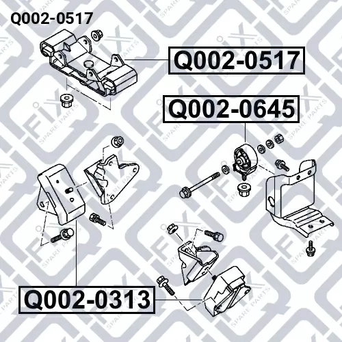 Подушка коробки скоростей Q002-0517 q-fix - фото №1
