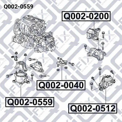 Подушка двигателя передняя (гидравлическая) Q002-0559 q-fix - фото №1