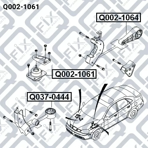 Подушка двигателя правая (гидравлическая) Q002-1061 q-fix - фото №1