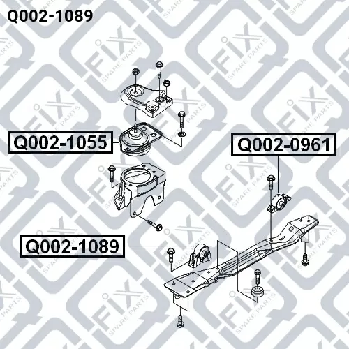 Подушка двигателя передн Q002-1089 q-fix - фото №1