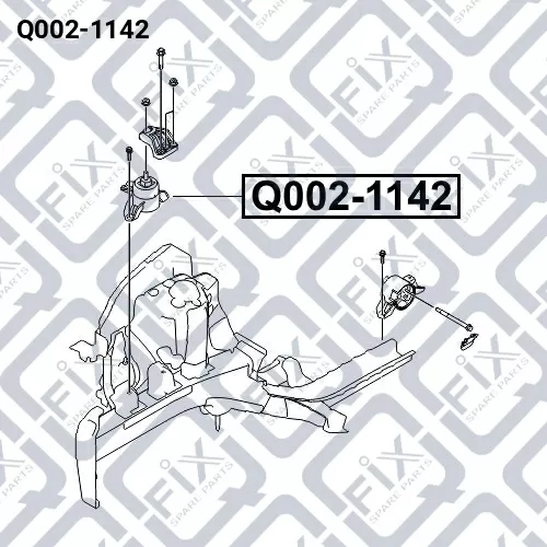Подушка двигателя правая (гидравлическая) Q002-1142 q-fix - фото №1