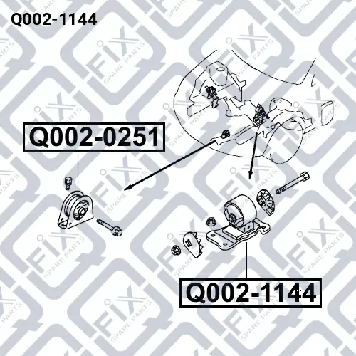 Подушка двигателя левая Q002-1144 q-fix - фото №1