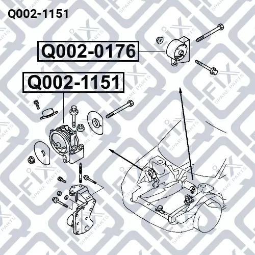 Подушка двигателя правая (гидравлическая) Q002-1151 q-fix - фото №1