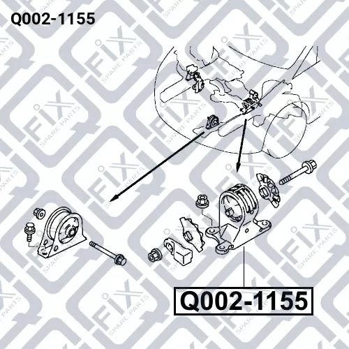 Подушка двигателя левая Q002-1155 q-fix - фото №1