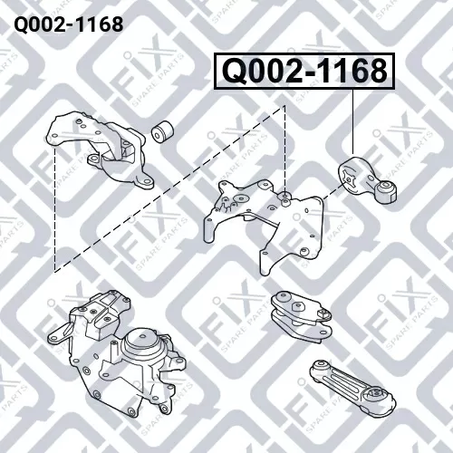 Подушка двигателя правая верхняя Q002-1168 q-fix - фото №1