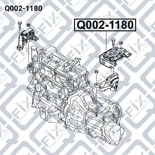 Подушка двигателя левая Q002-1180 q-fix - фото №1