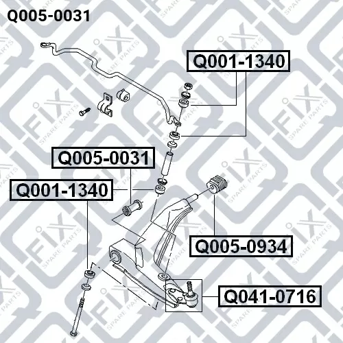 Сайлентблок переднего рычага (передний) Q005-0031 Q-FIX