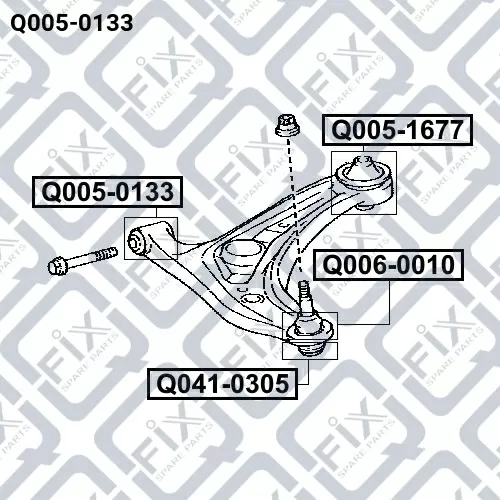 Сайлентблок переднего рычага (передний) Q005-0133 Q-FIX