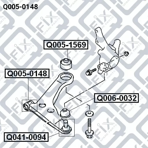 Сайлентблок переднего рычага (передний) Q005-0148 Q-FIX