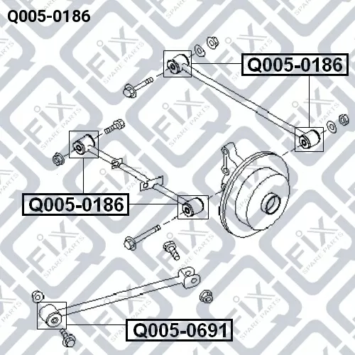 Сайлентблок задней поперечной тяги Q005-0186 Q-FIX