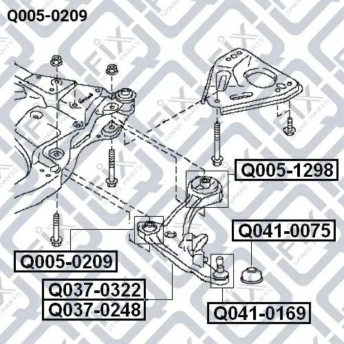 Сайлентблок передний переднего рычага Q005-0209 q-fix - фото №1