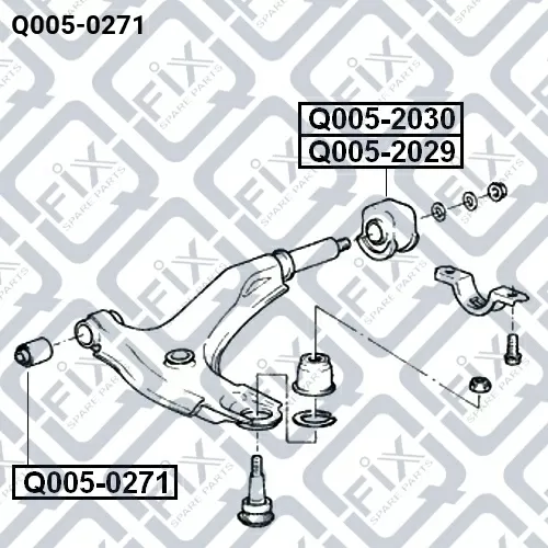 Сайлентблок переднего рычага (передний) Q005-0271 Q-FIX