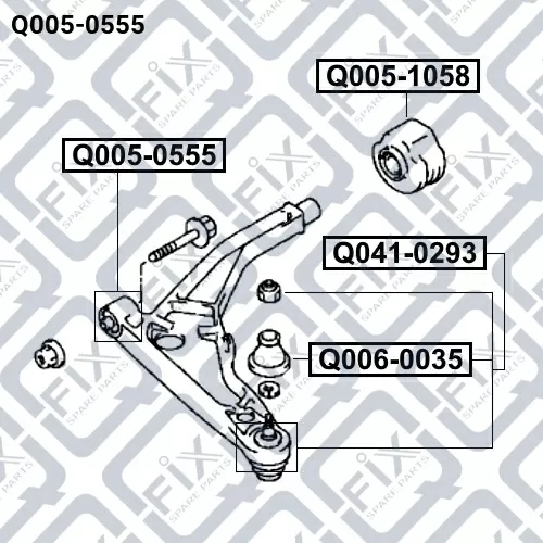 Сайлентблок переднего рычага (передний) Q005-0555 Q-FIX