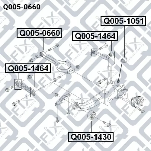 Сайлентблок заднего поперечного рычага Q005-0660 Q-FIX