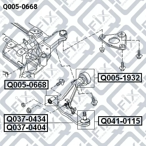 Сайлентблок переднего рычага (передний) Q005-0668 Q-FIX