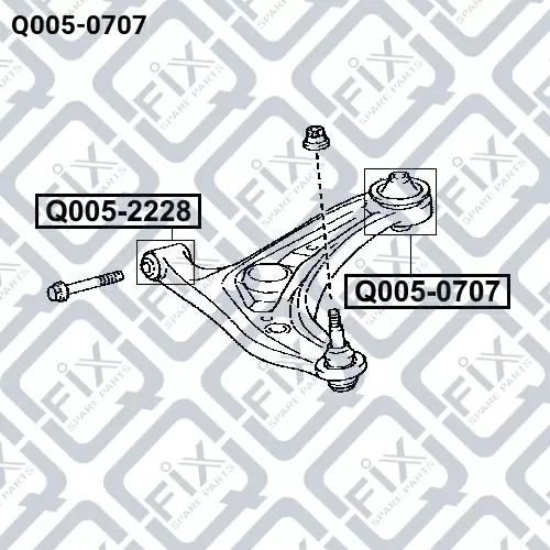 Сайлентблок задний переднего нижнего рычага Q005-0707 Q-FIX