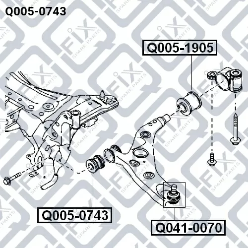 Сайлентблок переднего рычага (передний) Q005-0743 Q-FIX