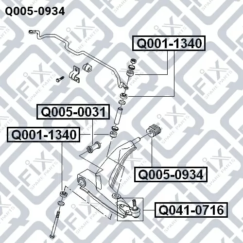 Сайлентблок задний переднего рычага Q005-0934 Q-FIX