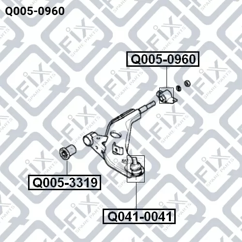 Сайлентблок задний переднего рычага без кронштейна Q005-0960 Q-FIX