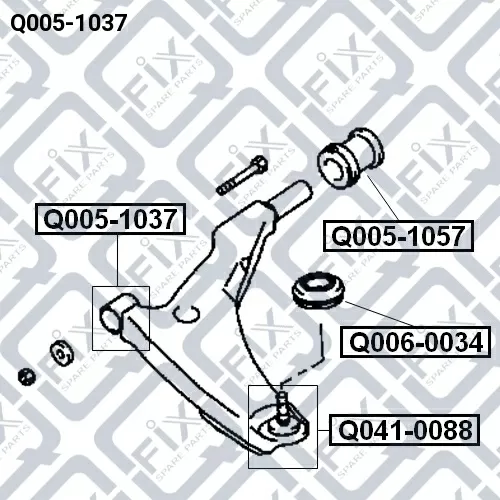 Сайлентблок передний переднего рычага Q005-1037 q-fix - фото №1